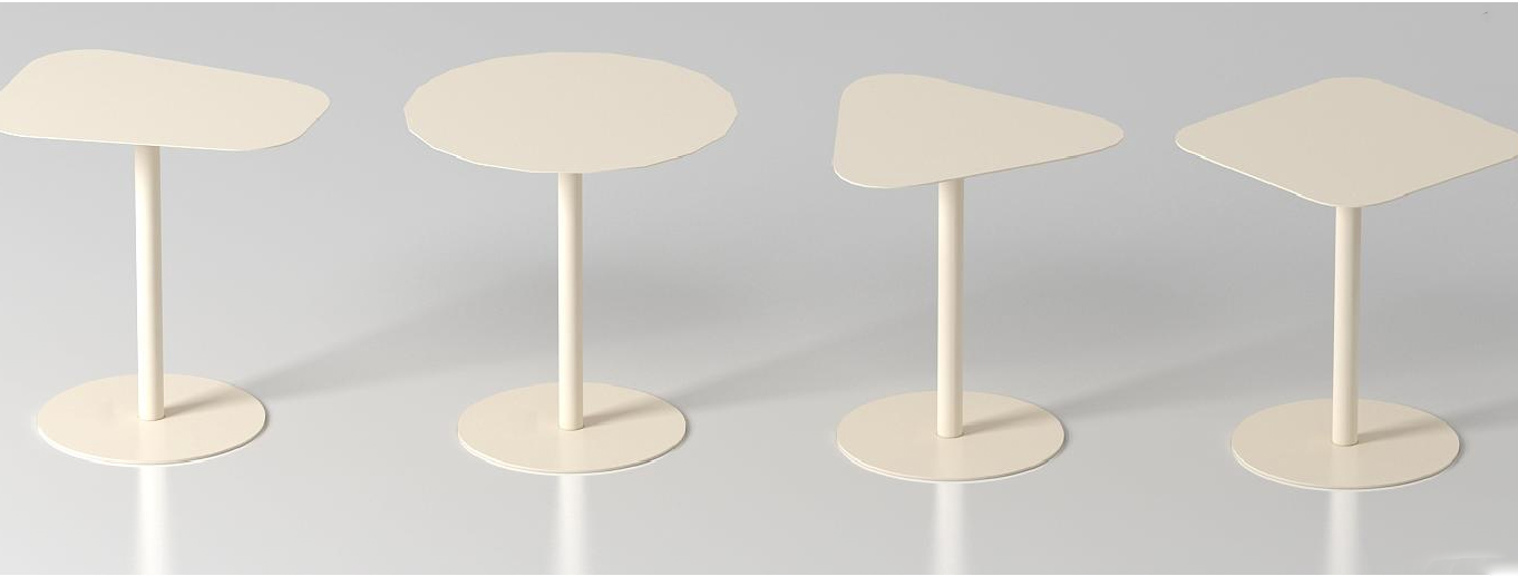 steel metal C shape sofa side table